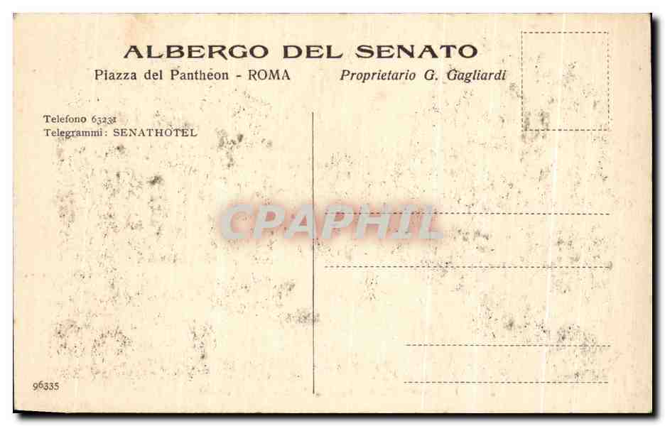 CPA Roma piazza del pantheon roma — Rückseite