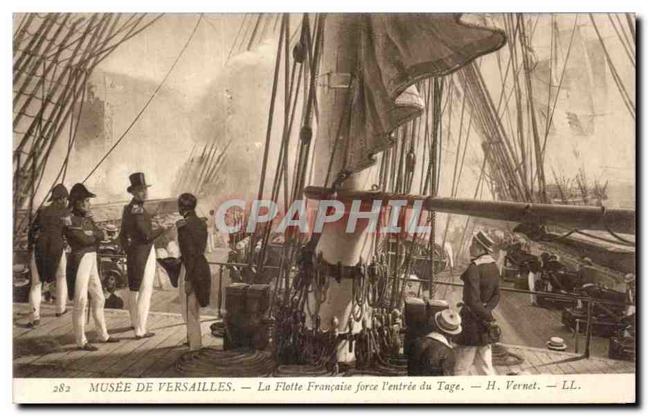 CPA Musee De Versailles La Flotte Francaise force I'Entree du Tage 