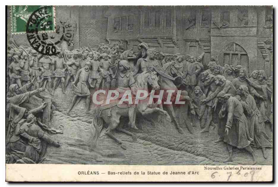 CPA Orleans Bas Reliefs de la statue de jeanne d'Arc