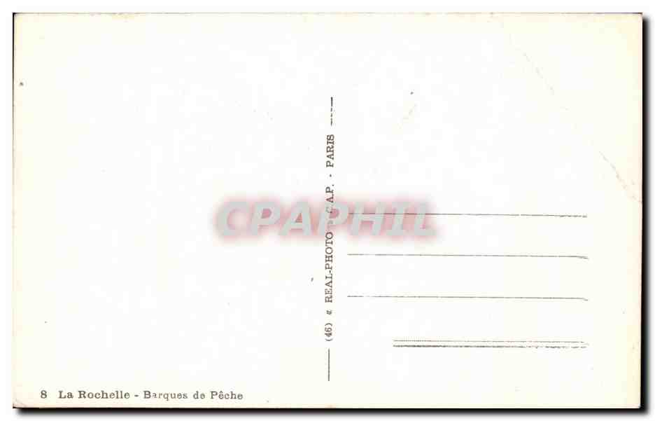 CPA La Rochelle Barques de Peche Bateaux  — Verso