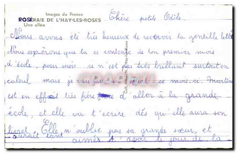 CPA Rosaire De L'Hay Les Roses Une allee — Verso