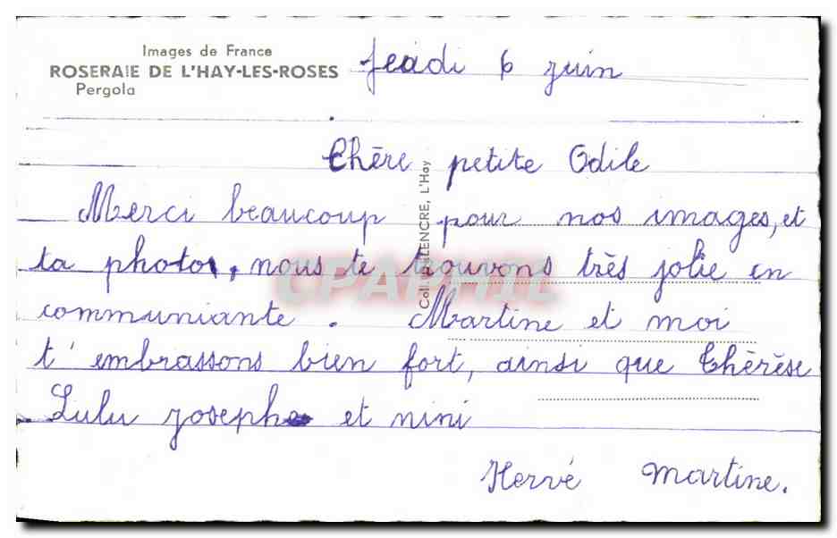 CPA Rosaire De L'Hay Les Roses Pergola — Verso