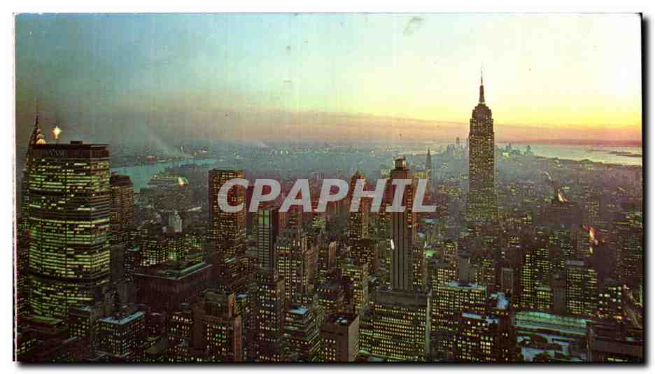 CPA Panorama of the New York City Skyline Showing the Empire State