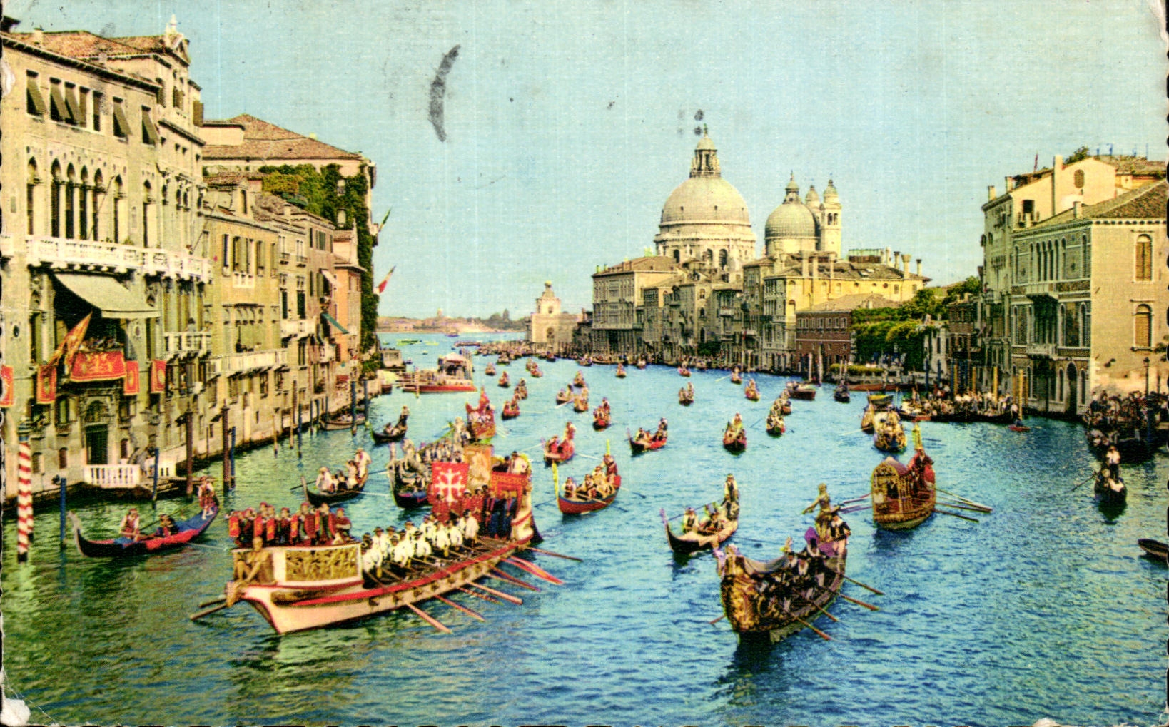CPA Venezia canal grande sfilata delle bissone 