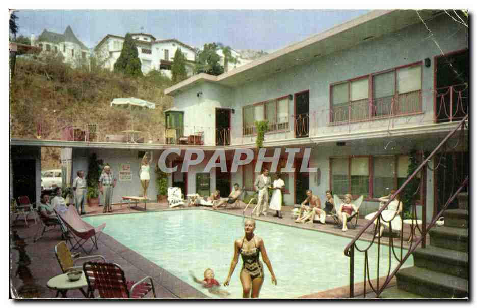 Piscine du Sunset Patio Hotel — Hollywood, Californie — éditeur inconnu