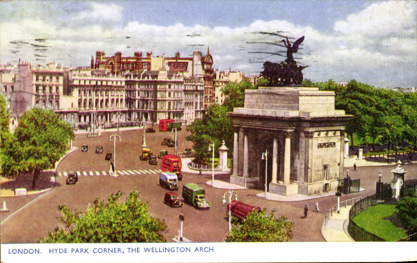 CPA London Hyde Park Corner Thw Wellington Arch