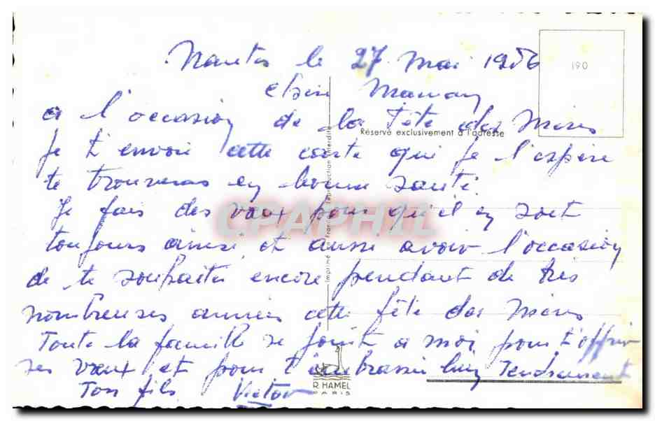 CPA Fantaisie Fleurs Bonne Fete Manan — Verso