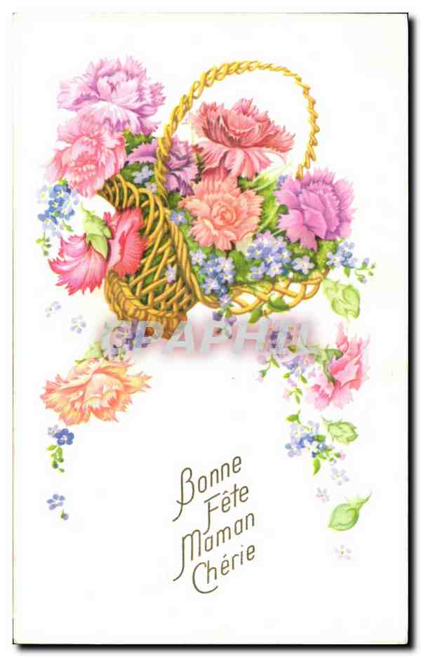CPA Fantaisie Fleurs Bonne Fete Maman Cherie