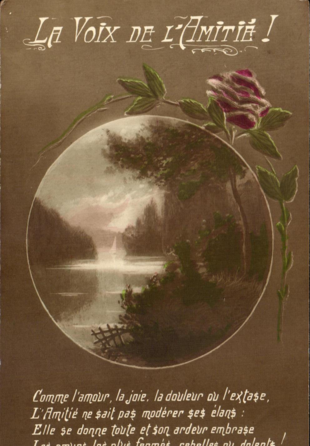 CPA Fantaisie Fleurs La Voix De L'Amitie 