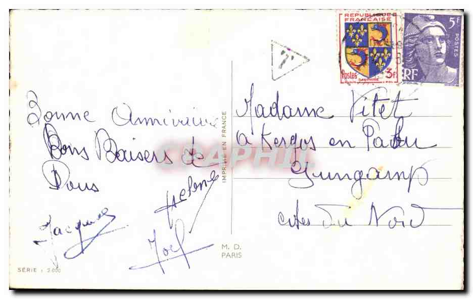 CPA Fantaisie Fleurs Roses Heureux Anniversaire — Verso