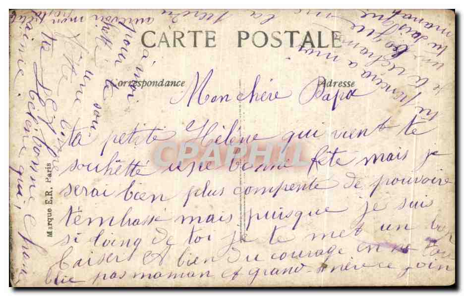 CPA Fantaisie Fleurs Enfant Un Baiser — Verso