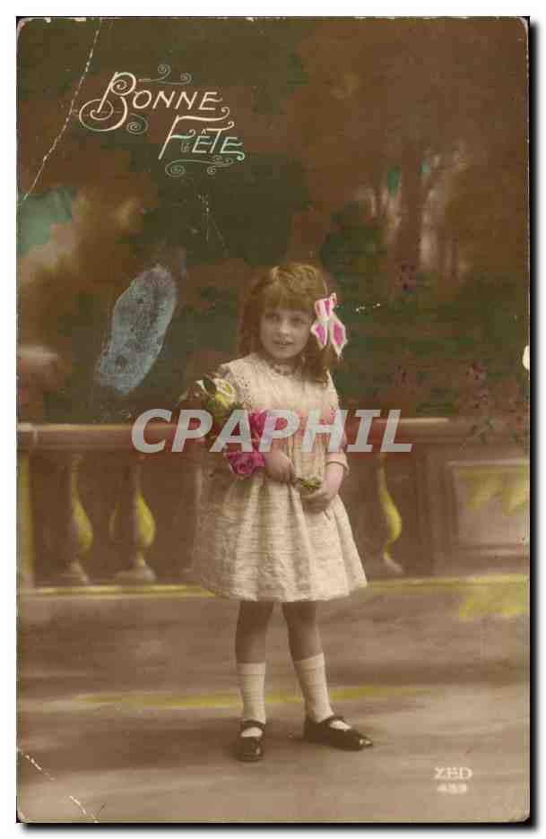 CPA Fantaisie Fleurs Enfant Bonne Fete