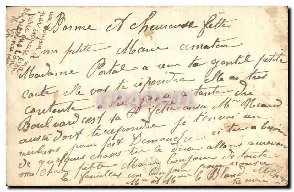 CPA Fantaisie Fleurs Enfant Bonne Fete — Verso