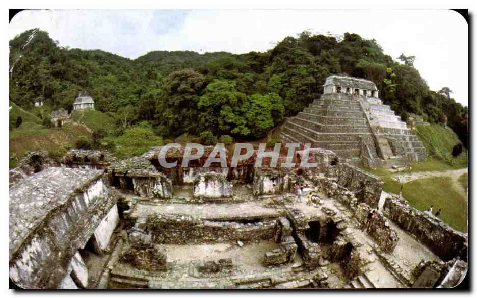 Palenque — vue depuis l'observatoire — TARJETA POSTAL VISTACOLOR, éditée par Foto V. Kramsky