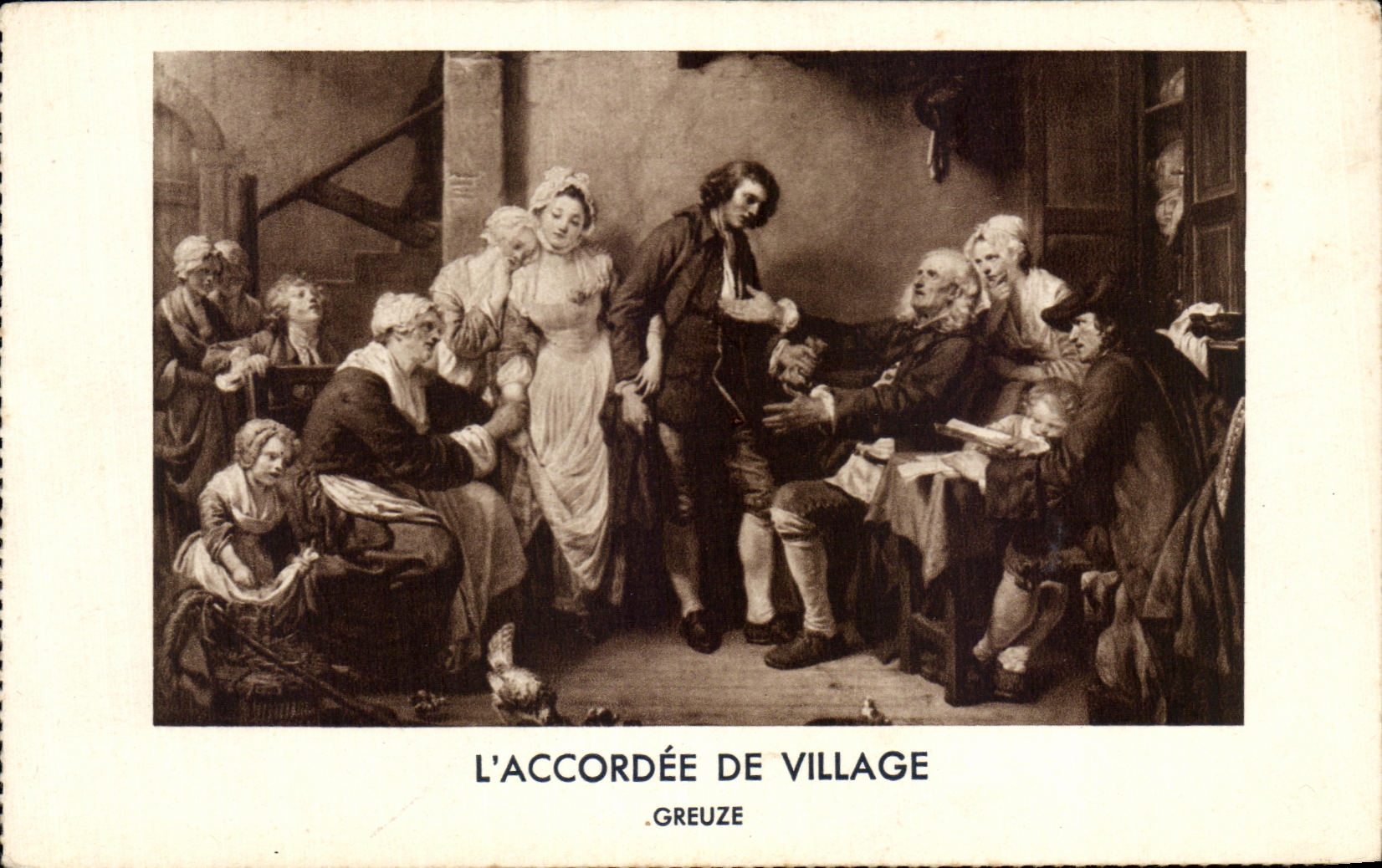 CPA L'Accordee de Village Greuze