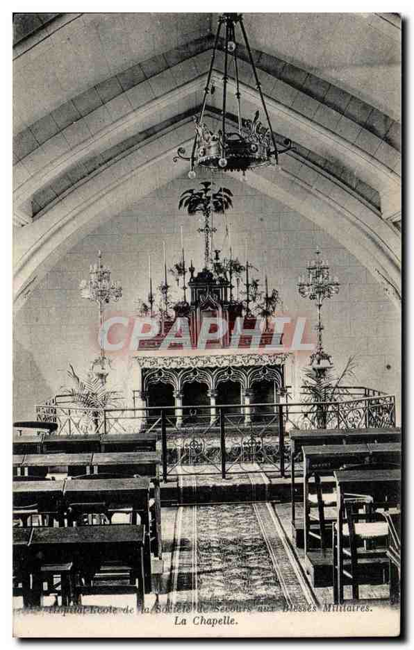 CPA La Chapelle Hopital Ecole de la societe de Secours aux blesses militaires Paris Militaria 