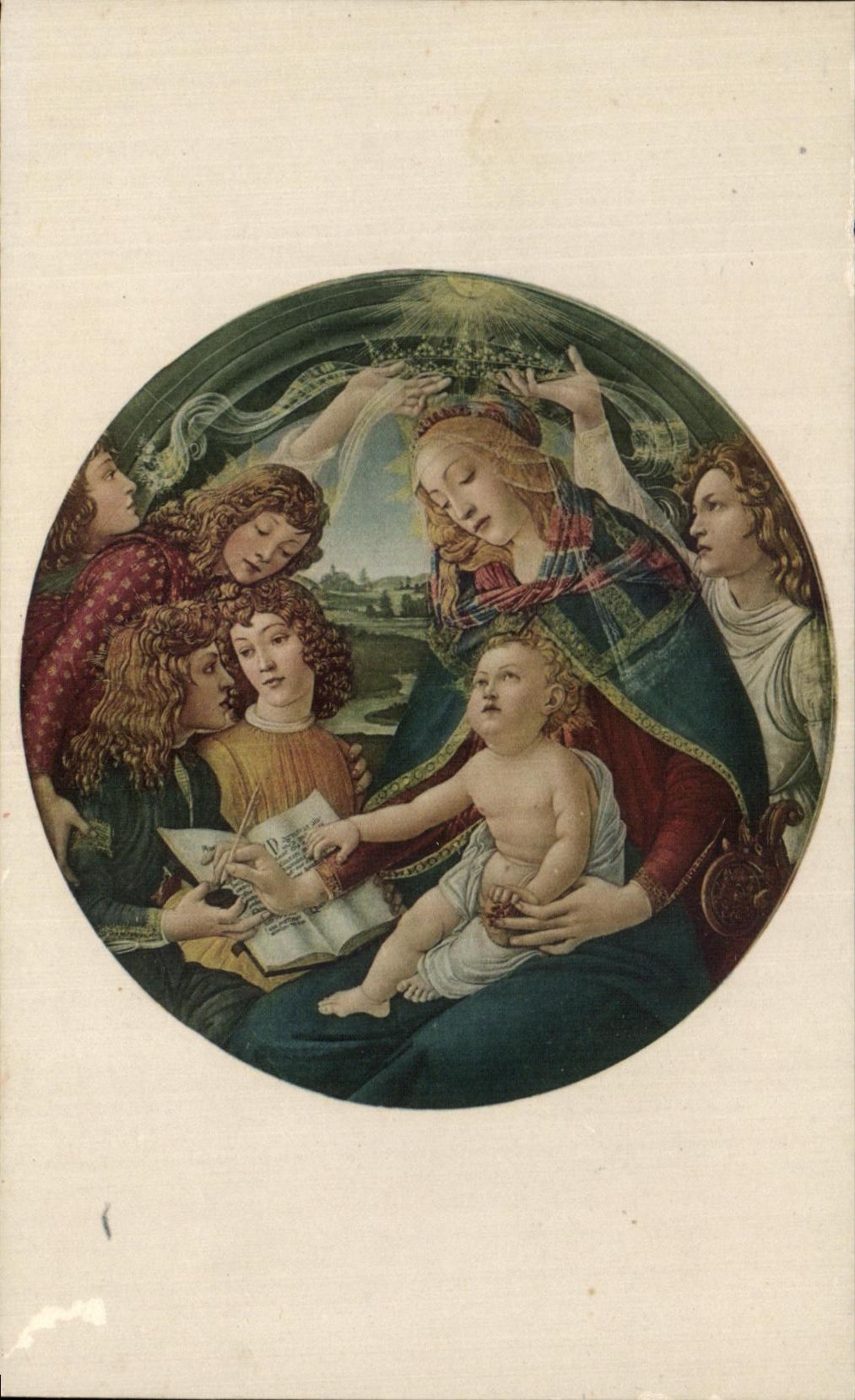 CPA La Madonnal del Magnificat Botticelli Galleria Uffial Firenze