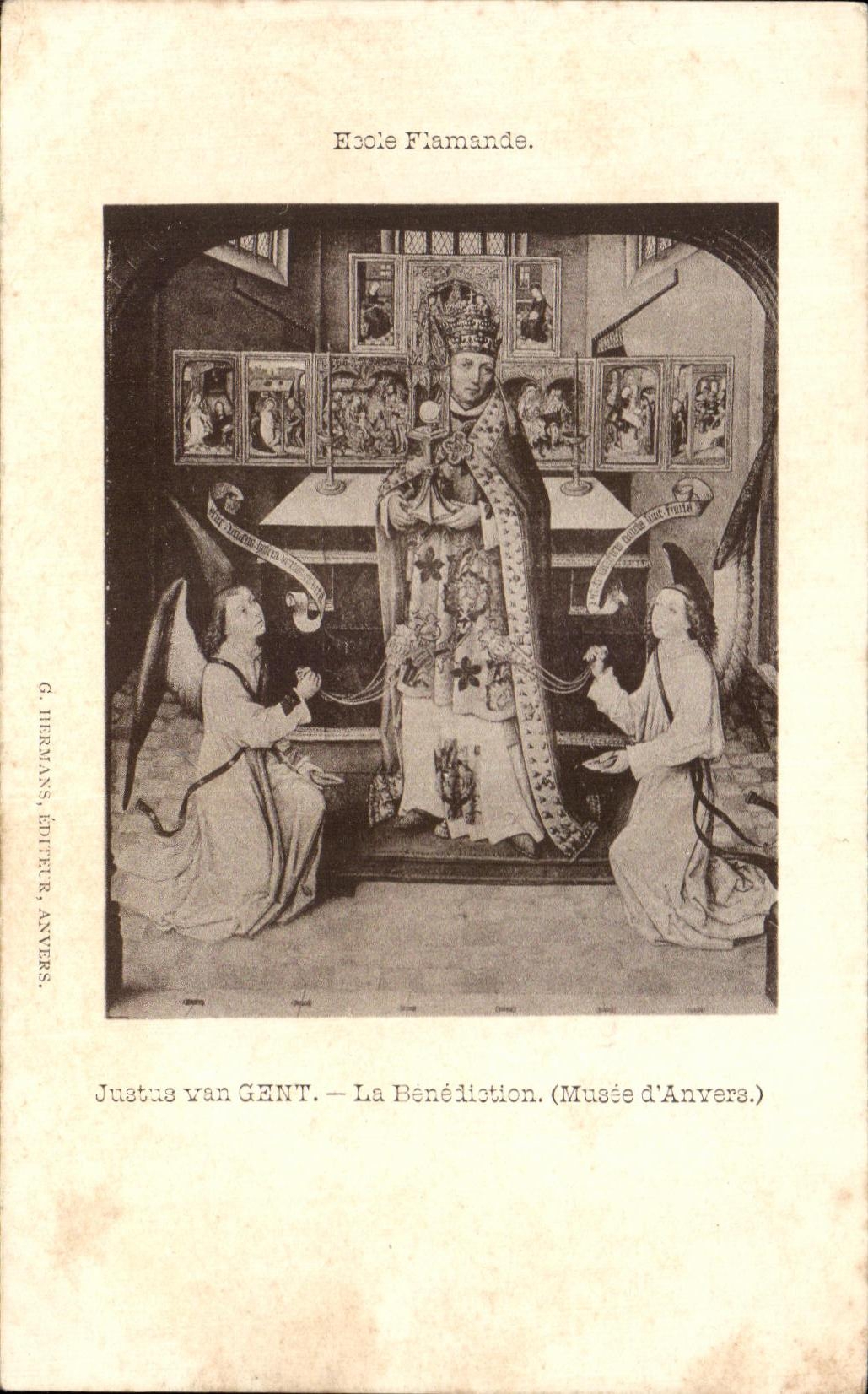 CPA Justus Van Gent La Benediction (Musee d'Anvers) Ecole flamande