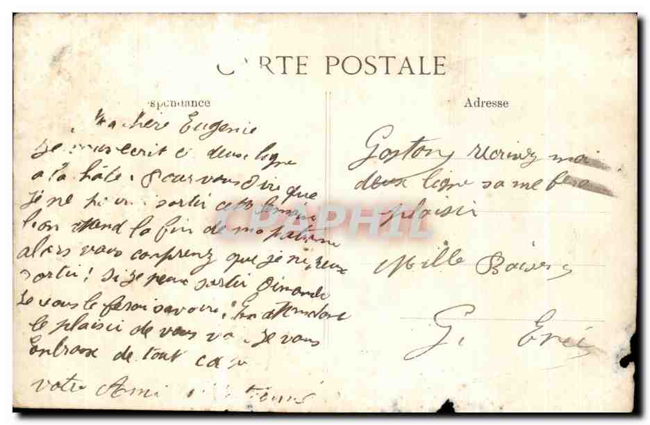 CPA Une Pensee De Paris Fantaisie  — Rückseite