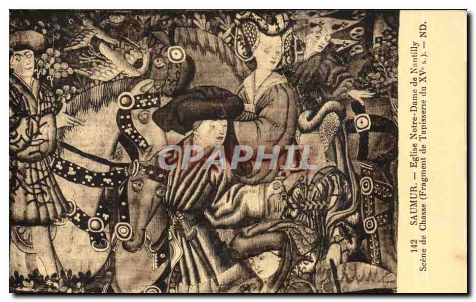 CPA Saumur Eglise Notre Dame de Nantilly Scene de Chasse de Tapisserie du