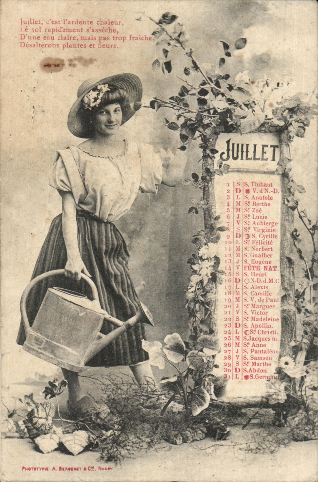 CPA Fantaisie Juillet Femme 