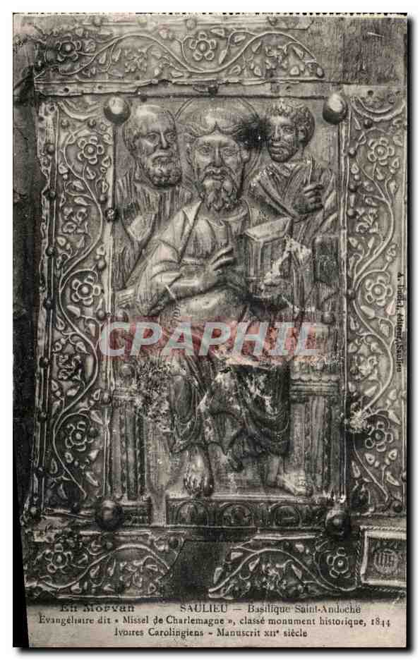 CPA En Morvan Saulieu Basilique Saint Andocehe Evangeliaire dit Missel de Charlemagne 