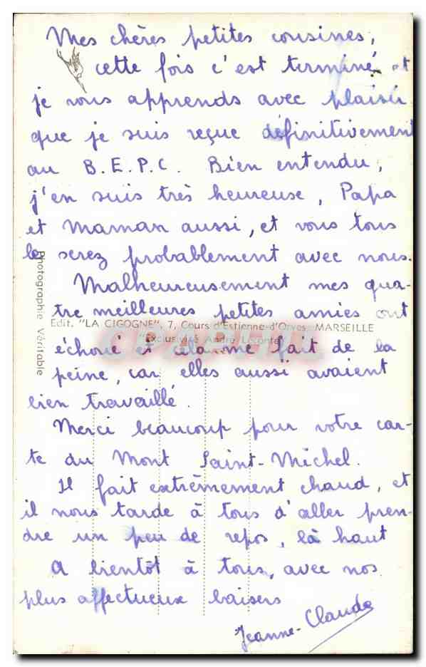 CPA Salon le Chateau de I'Emperi — Rückseite