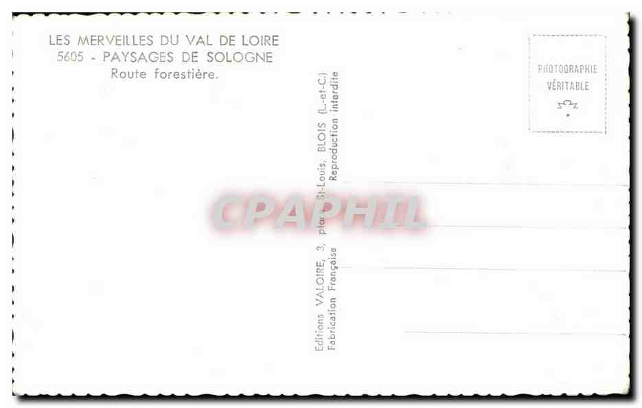 Waldstraße — Val de Loire — Éditions Valoire, n°5605 — Rückseite