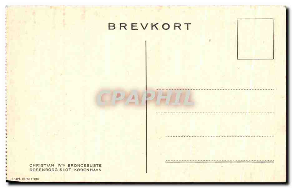 CPA Christian Broncebuste Rosenborg Slot Kobenhavn Denmark Danemark — Rückseite