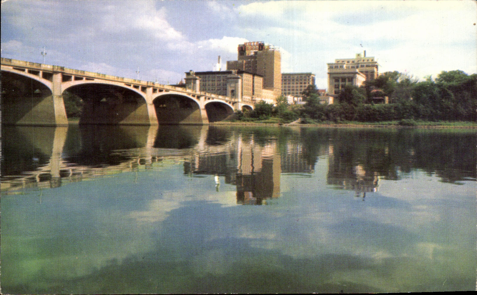CPA Skyline From Kirby Park Showing Sterling Hotel and Market Wilkes Barre