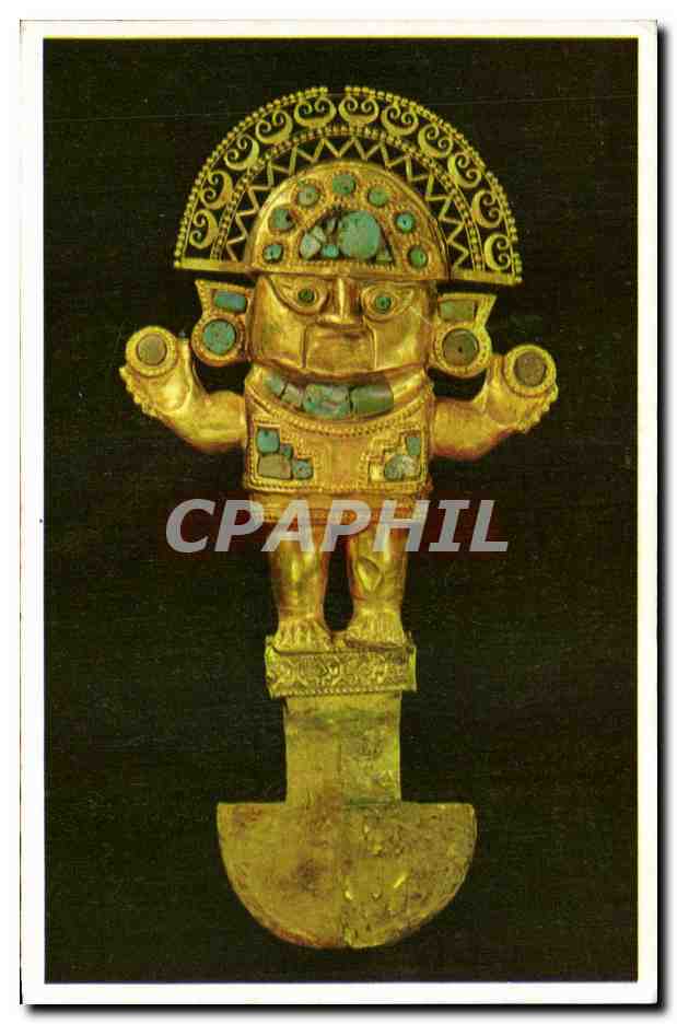 CPA Cuchillo Ceremonial de oro Chimu Mexique Mexico 