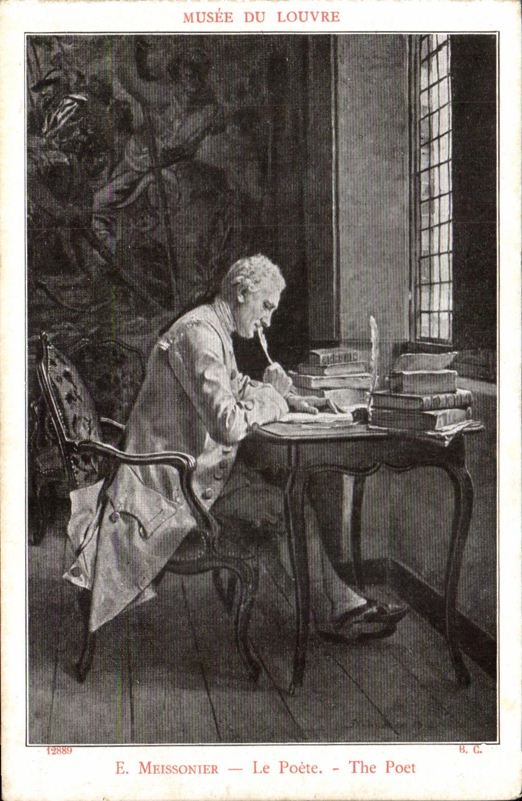 CPA Meissonier Le Poete The Poet Musee du Louvre Paris 