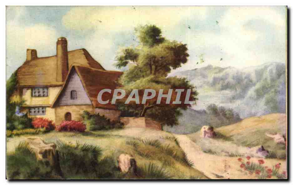 CPA Fantaisie Paysage bucolique