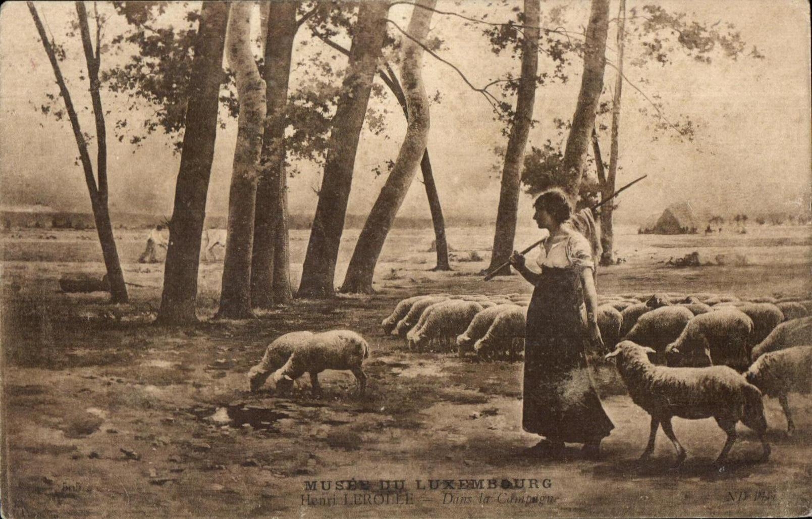 CPA Musee du Luxembourg Henri Lerolle Dans la campagne Moutons Sheep