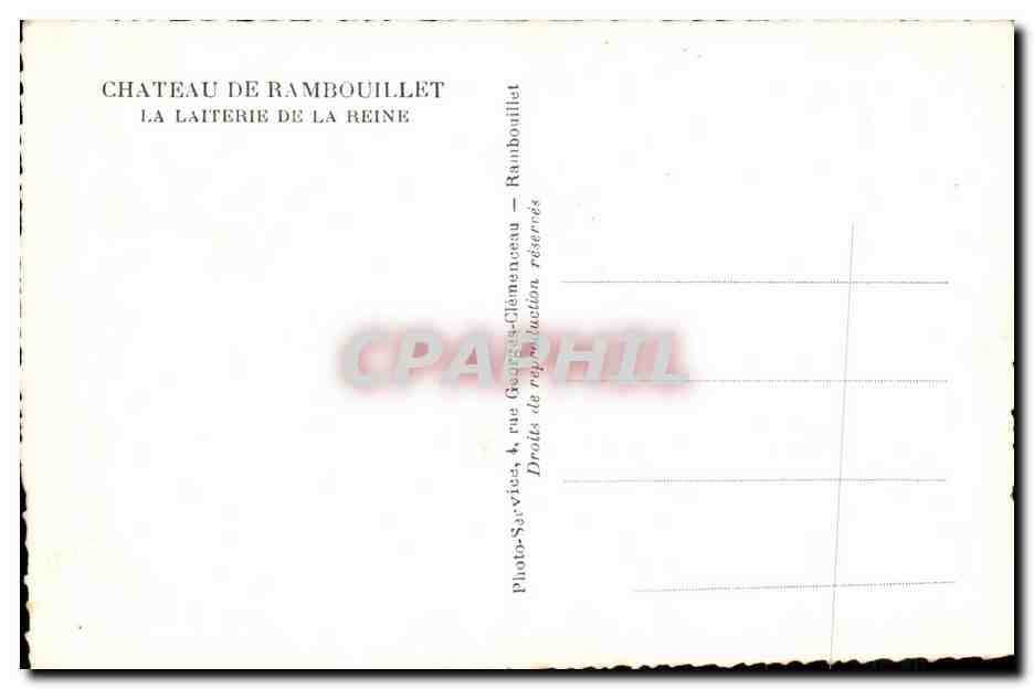 CPA Chateau De Rambouillet La Laiterie De La Reine — Back