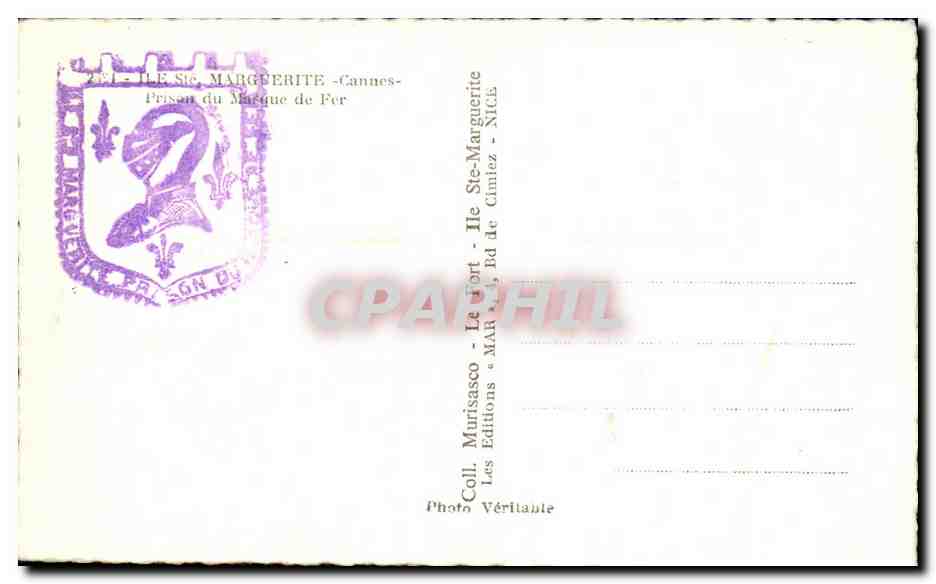 CPA Ile Ste Marguerite Cannes Prison du masque de fer — Rückseite