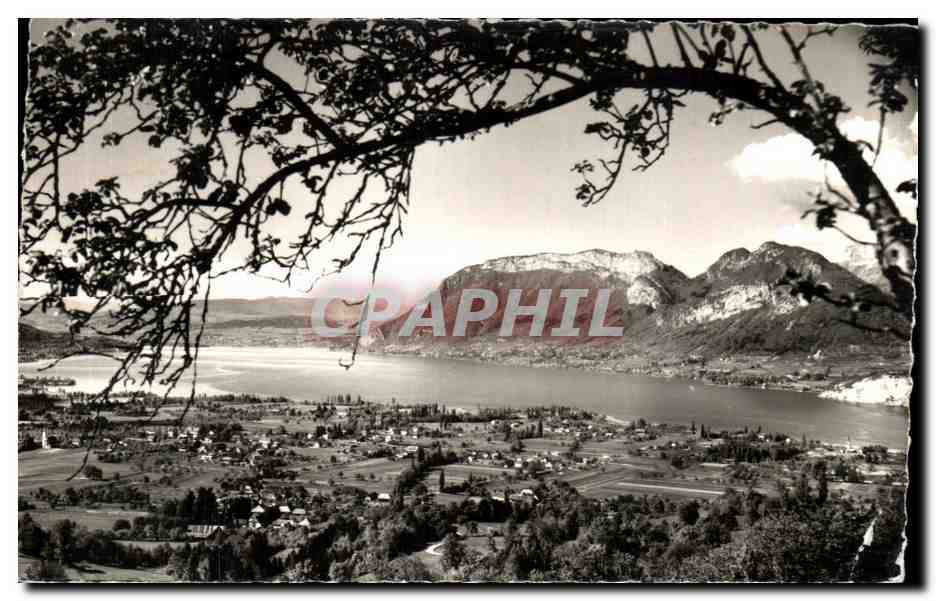 Lac d'Annecy — Vue générale et le Mont Veyrier — Éditions G. Mouchet, Saint-Jorioz