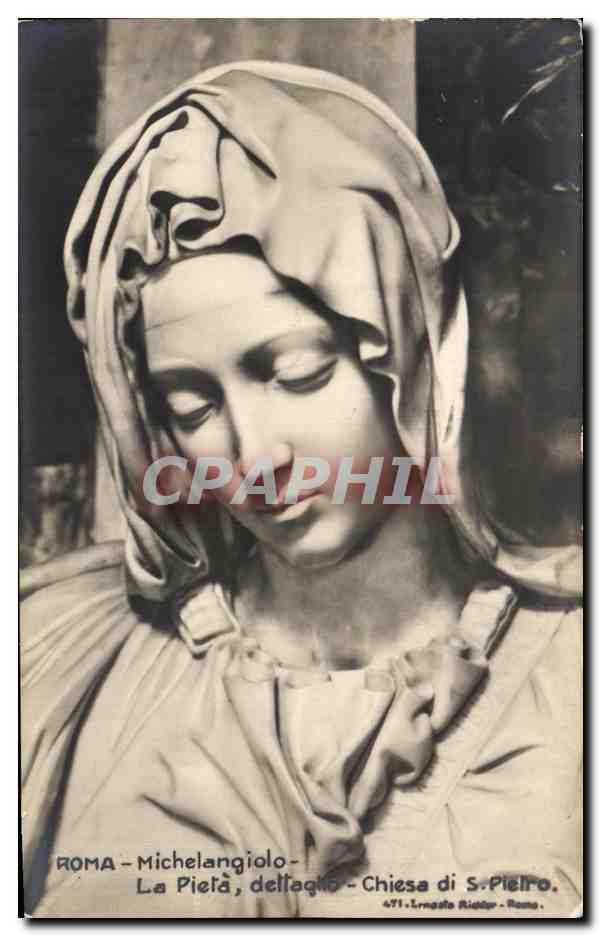 CPA Roma Michelangiolo La Pieta Dettaglo Chiesa di S Pieiro
