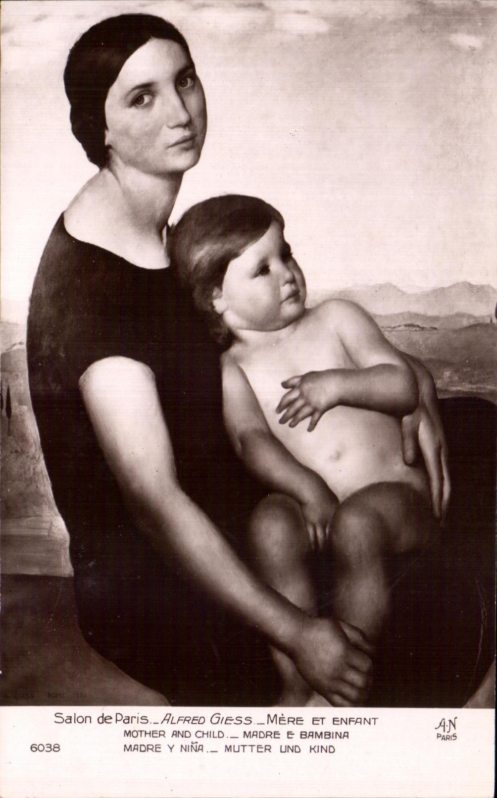 CPA Salon de Raris Aufred Giess Mere Et Enfant Mother And Child Nadre E Bambina Madre Y Nina Mutter and Kind