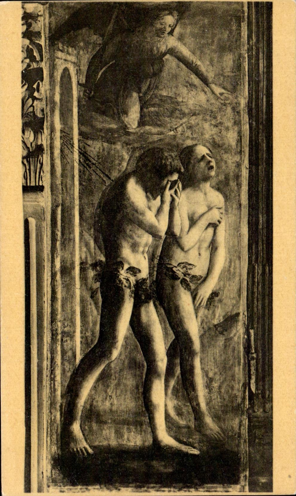 CPA Masaccio Tommaso di Ser Giovanni Adam et Eve chasses du Paradis