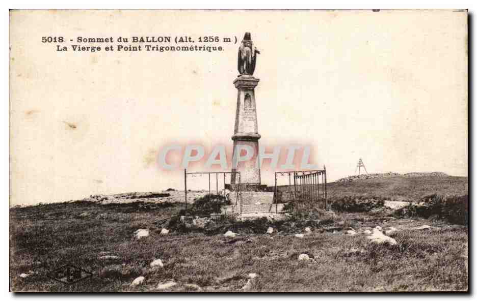 Sommet du BALLON (Alt. 1256 m) — La Vierge et Point Trigonométrique — Éditeur C. Lardet, Hesannon