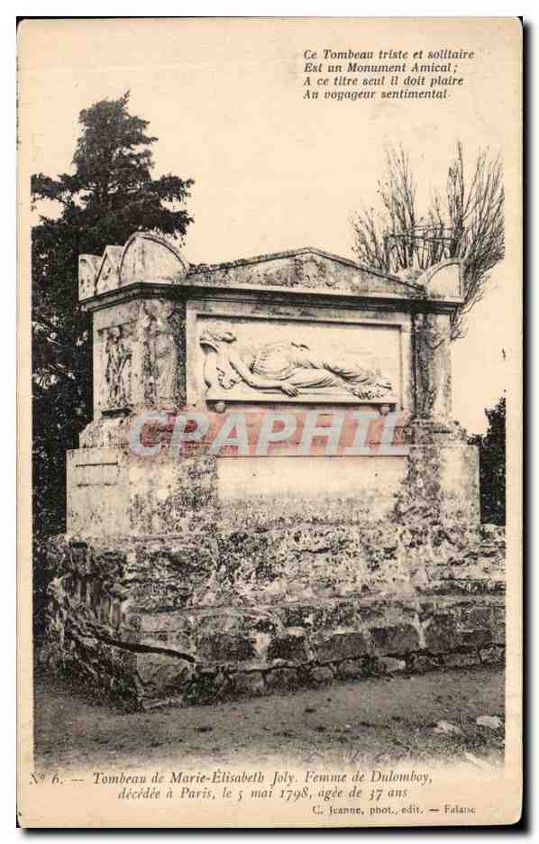 CPA Tombeau Marie Elisabeth Joly Femme de Dulomboy Paris 