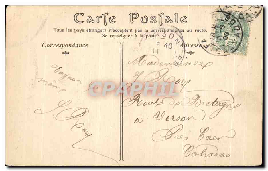 CPA Tombeau Marie Elisabeth Joly Femme de Dulomboy Paris  — Rückseite