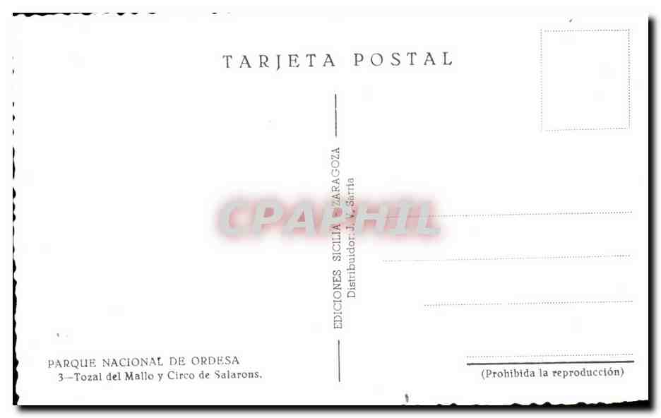 CPA Parque Nacional De Ordesa Tozal del Malloy Ciro de Salarons — Back