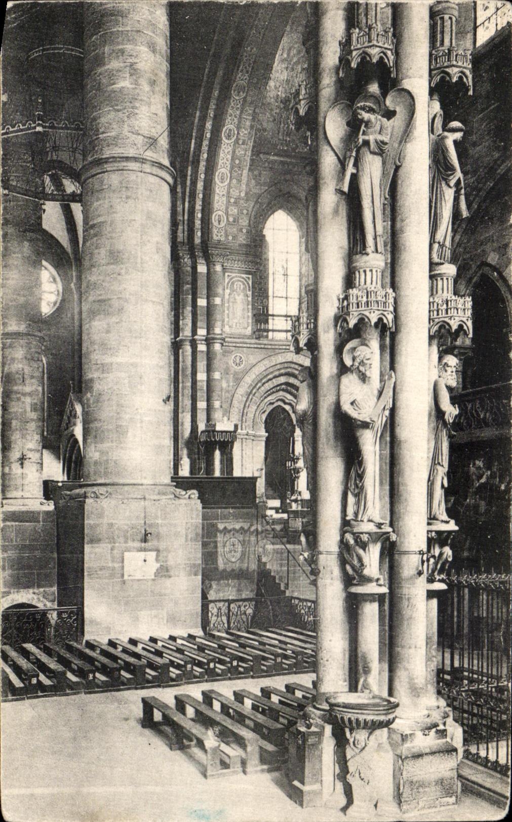 CPA Strasbourg Transept Sud et colonne des anges
