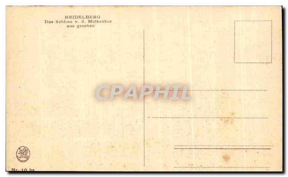 CPA Heidelberg Das Schloos v d Molkenkur aus gesehen — Rückseite