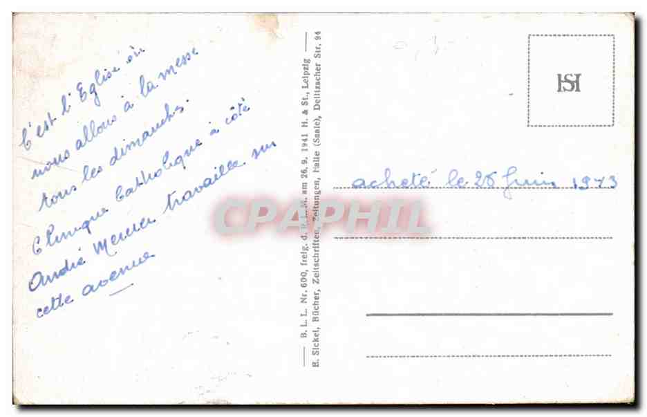 CPA Haale Saale St Elisabeth Krankenhaus  — Rückseite