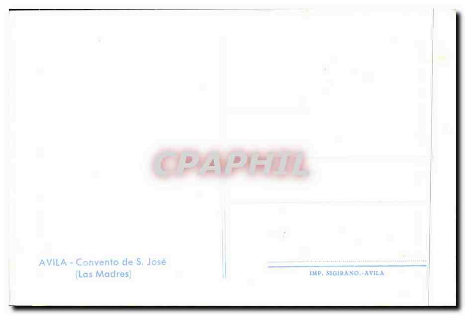 CPA Avila Canvento de S Jose (Las Madres) — Rückseite