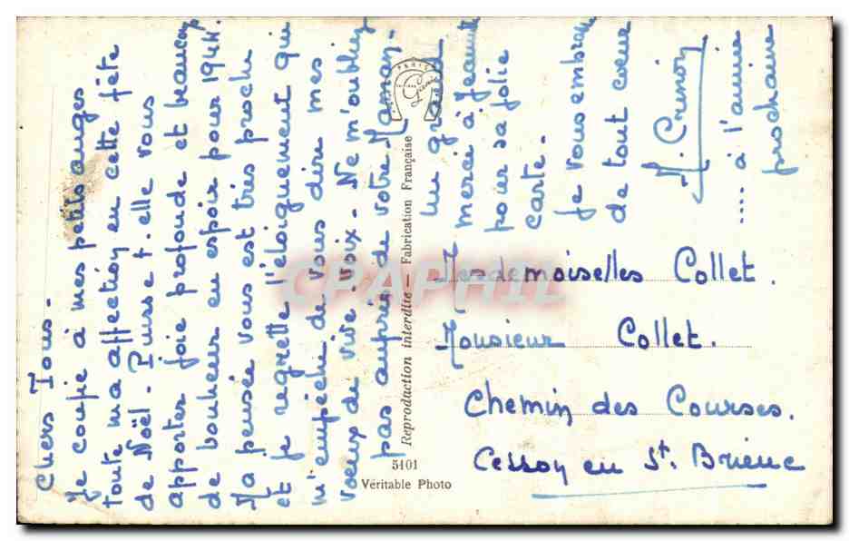 CPA Joueux Noel Christmas Ane Angel  — Rückseite