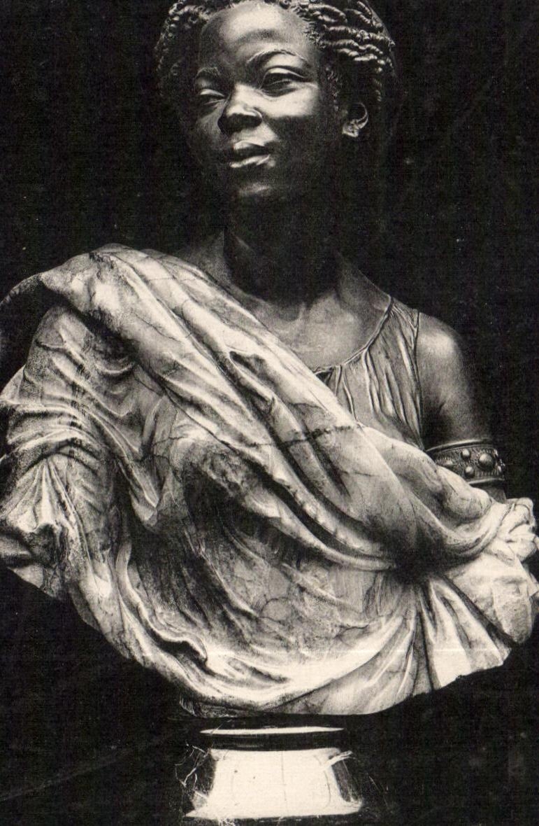 Buste de femme africaine — sculpture — éditeur inconnu